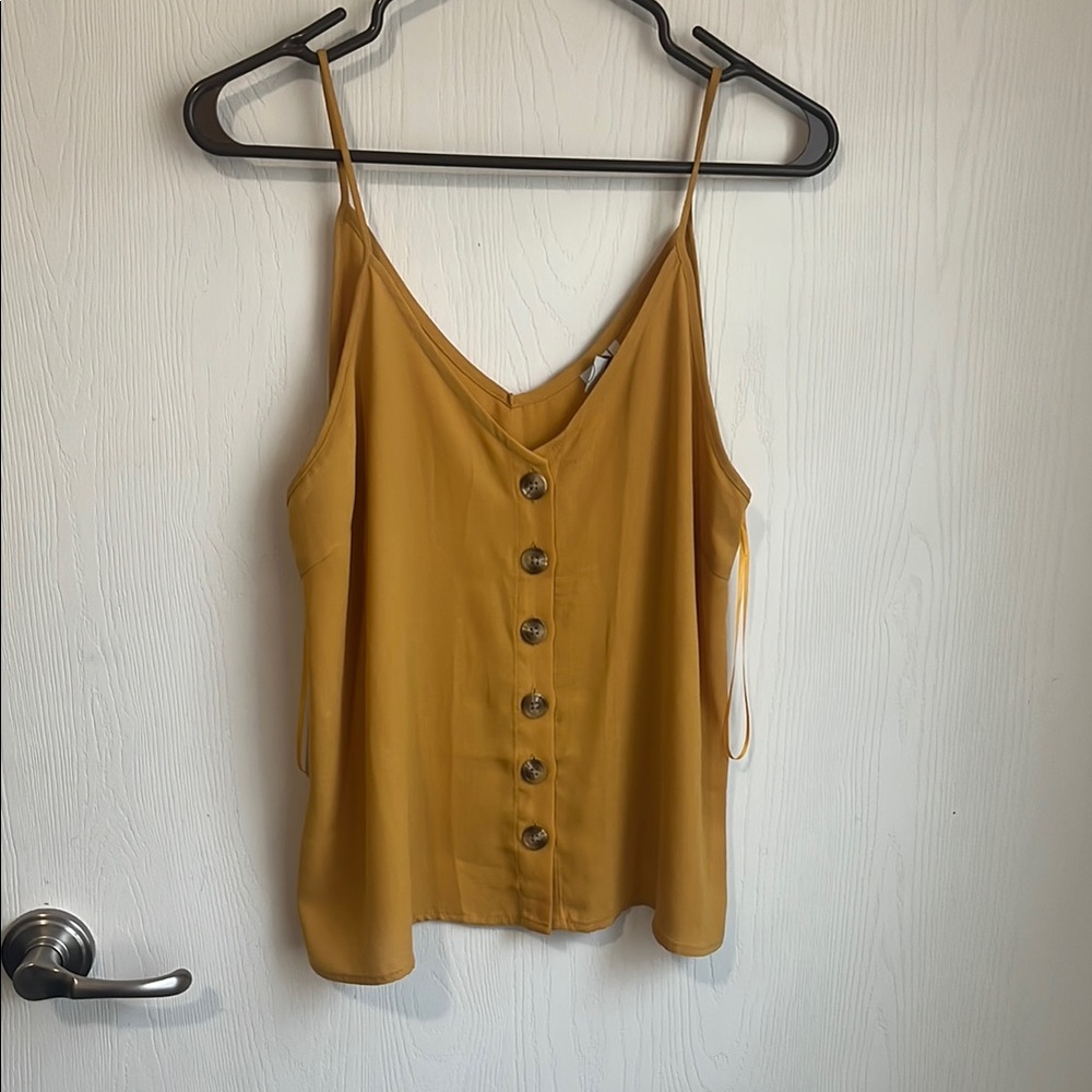 Mustard Button-Down Camisole Top